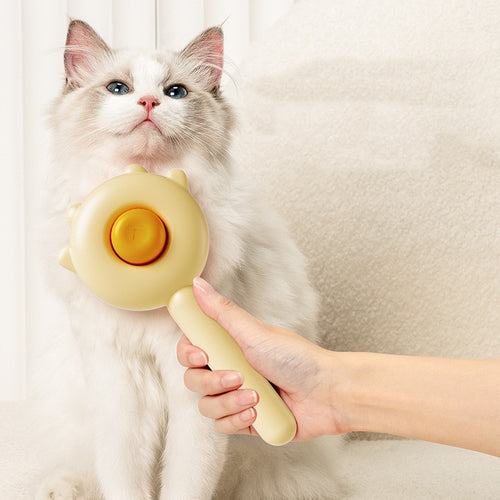 The brush in use on a longhaired cat