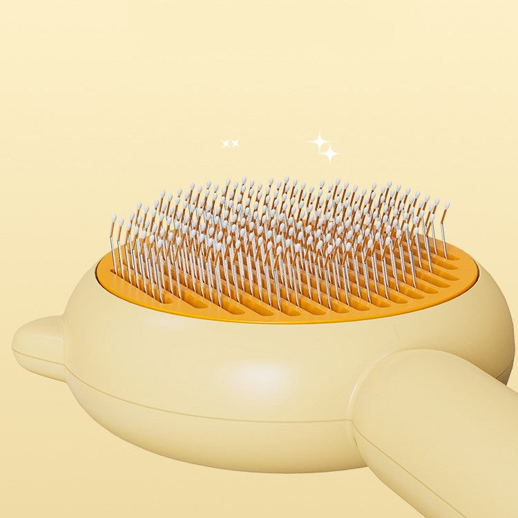 Close-up of the stainless pin bed extended, showing rounded resin-protected tips